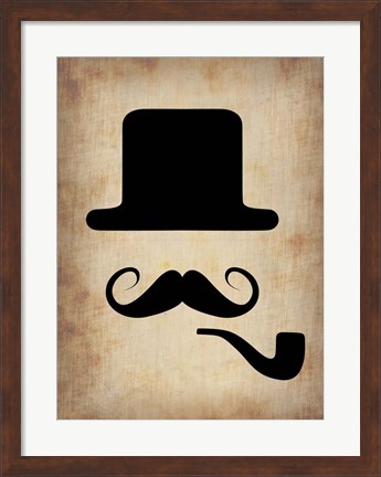 Framed Hat Glasses and Mustache 4 Print