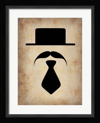 Framed Hat Glasses and Mustache 5 Print