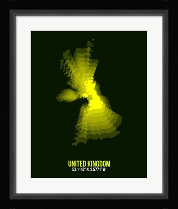 Framed United Kingdom Radiant Map 3 Print