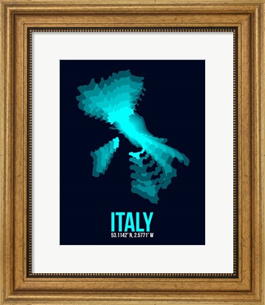 Framed Italy Radiant Map 1 Print