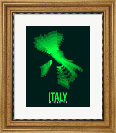 Framed Italy Radiant Map 2 Print