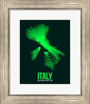 Framed Italy Radiant Map 2 Print