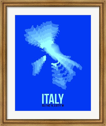 Framed Italy Radiant Map 4 Print