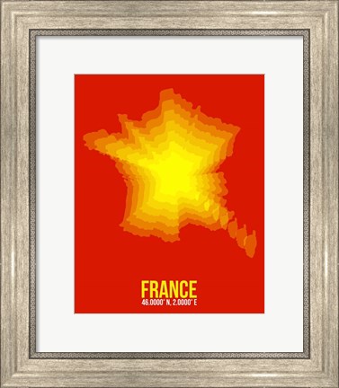 Framed France Radiant Map 1 Print