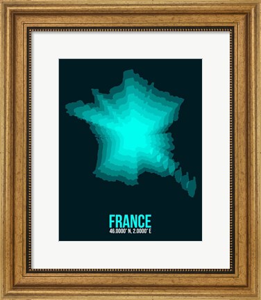 Framed France Radiant Map 2 Print