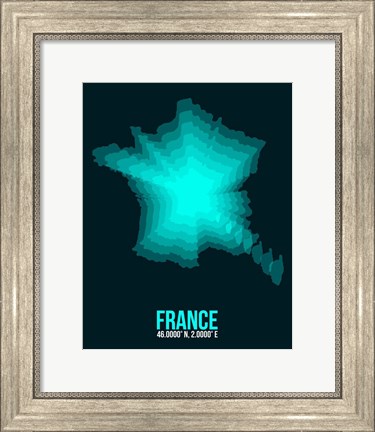 Framed France Radiant Map 2 Print