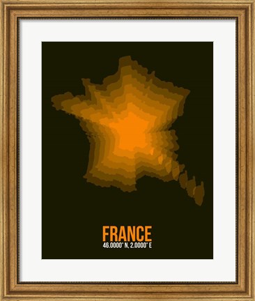 Framed France Radiant Map 3 Print