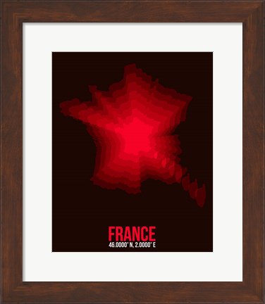 Framed France Radiant Map 4 Print