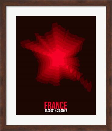 Framed France Radiant Map 4 Print