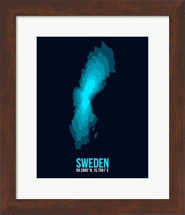 Framed Sweden Radiant Map 2 Print