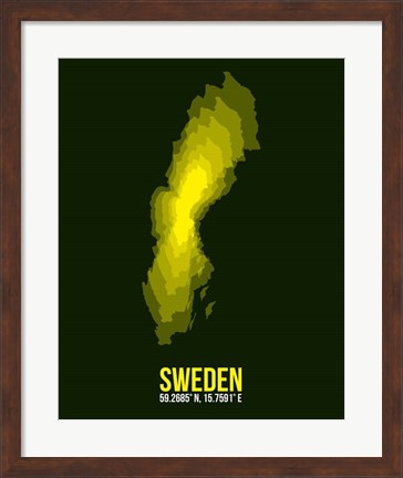 Framed Sweden Radiant Map 3 Print