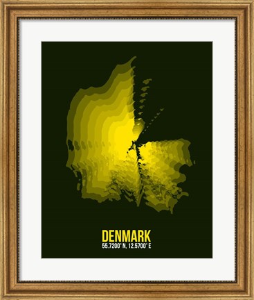 Framed Denmark Radiant Map 1 Print