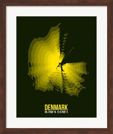 Framed Denmark Radiant Map 1 Print