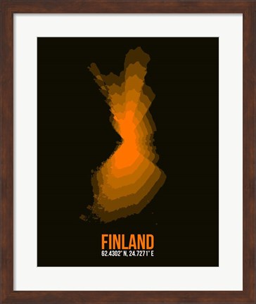 Framed Finland Radiant Map 2 Print