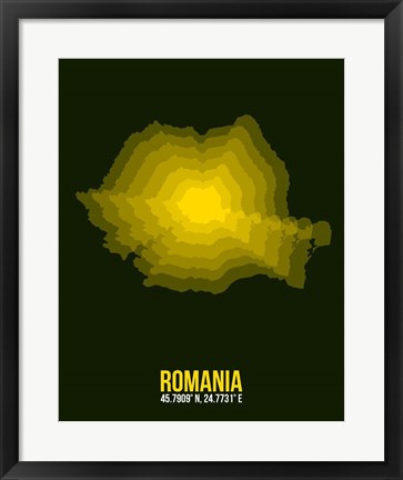 Framed Romania Radiant Map 2 Print
