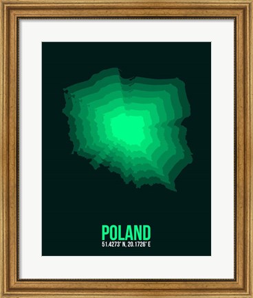 Framed Poland Radiant Map 1 Print