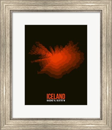 Framed Iceland Radiant Map 1 Print