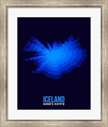 Framed Iceland Radiant Map 3 Print