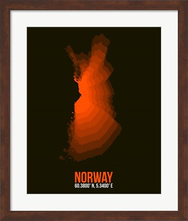 Framed Norway Radiant Map 1 Print