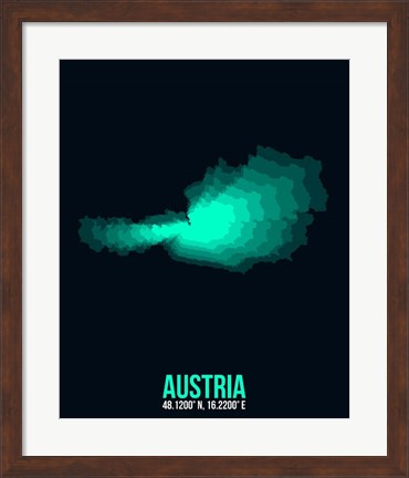 Framed Austria Radiant Map 3 Print