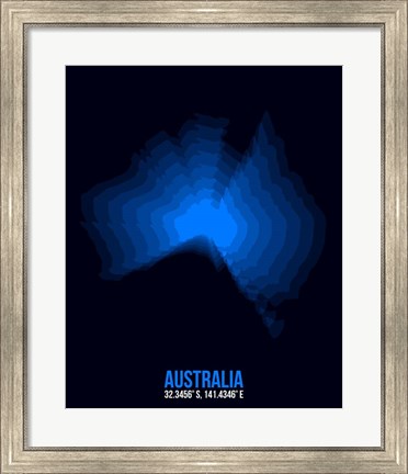 Framed Australia Radiant Map 2 Print