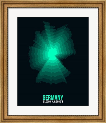 Framed Germany Radiant Map 2 Print