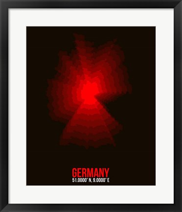 Framed Germany Radiant Map 3 Print