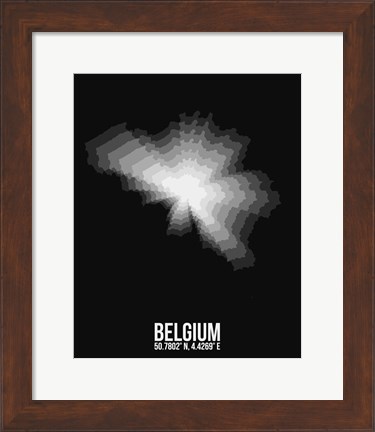 Framed Belgium Radiant Map 3 Print