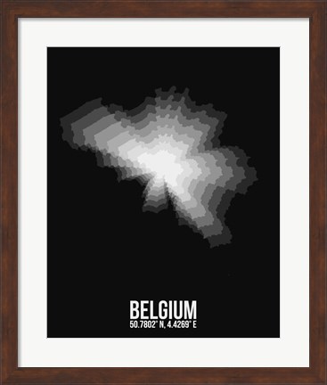 Framed Belgium Radiant Map 3 Print