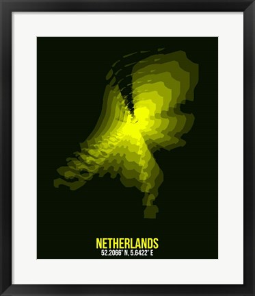 Framed Netherlands Radiant Map 3 Print