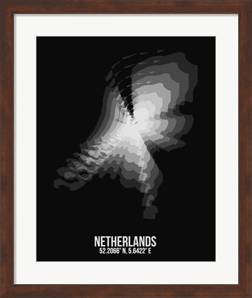 Framed Netherlands Radiant Map 4 Print