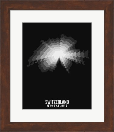 Framed Switzerland Radiant Map 4 Print