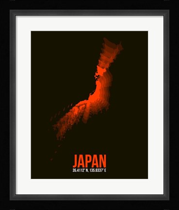 Framed Japan Radiant Map 1 Print