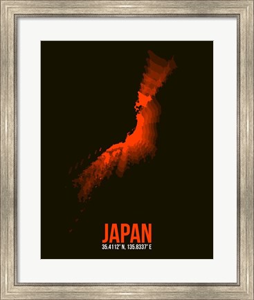 Framed Japan Radiant Map 1 Print