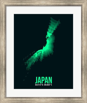 Framed Japan Radiant Map 2 Print