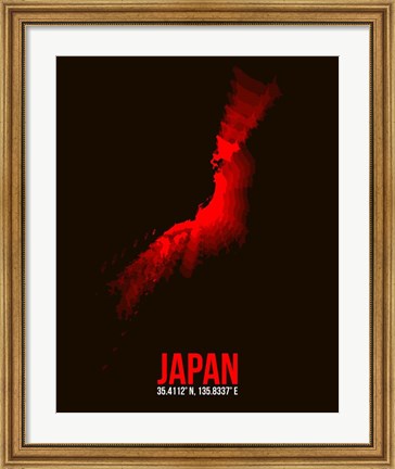 Framed Japan Radiant Map 3 Print