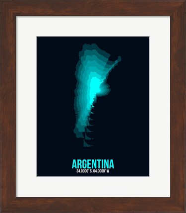Framed Argentina Radiant Map 1 Print