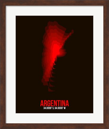 Framed Argentina Radiant Map 2 Print