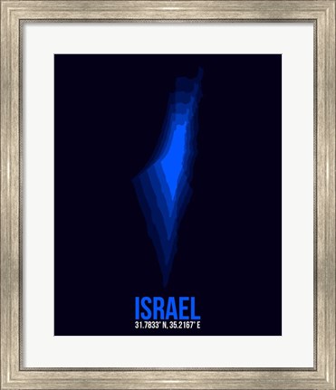 Framed Israel Radiant Map 1 Print