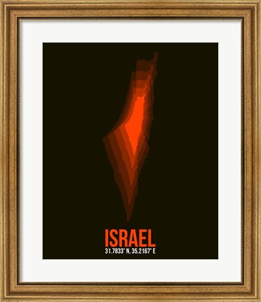 Framed Israel Radiant Map 2 Print