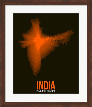 Framed India Radiant Map 1 Print
