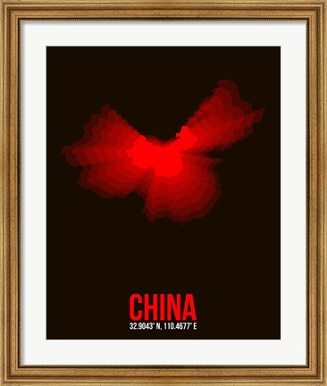 Framed China Radiant Map 1 Print