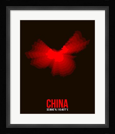 Framed China Radiant Map 1 Print