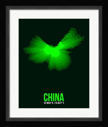 Framed China Radiant Map 3 Print