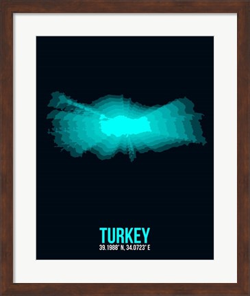 Framed Turkey Radiant Map 3 Print
