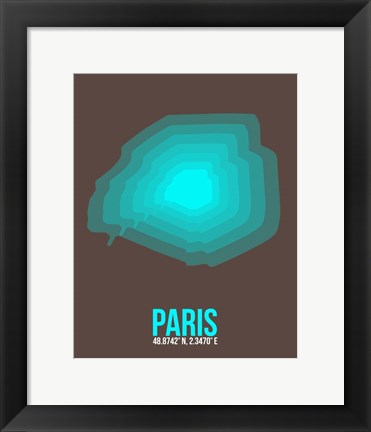 Framed Paris Radiant Map 3 Print