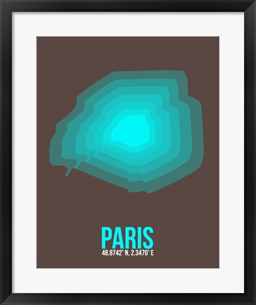 Framed Paris Radiant Map 3 Print