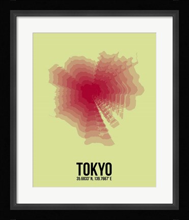 Framed Tokyo Radiant Map 1 Print