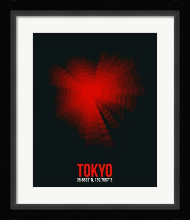 Framed Tokyo Radiant Map 3 Print