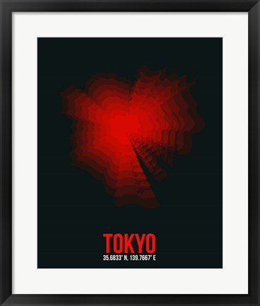 Framed Tokyo Radiant Map 3 Print